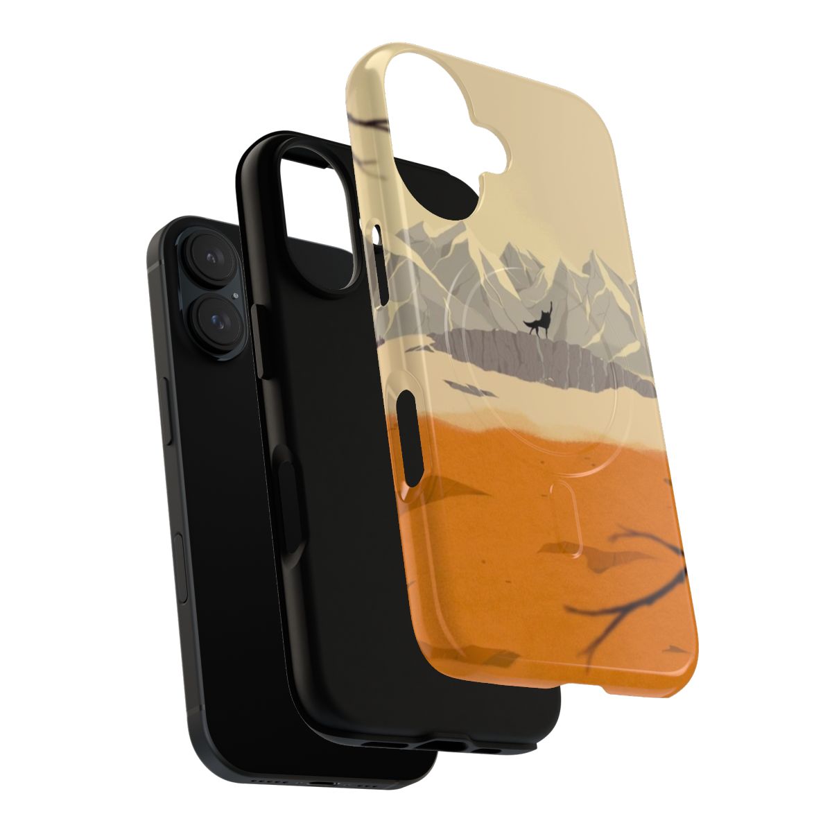 Magnetic Tough Phone Case with Fantastic Mr. Fox Wolf Design - Layers