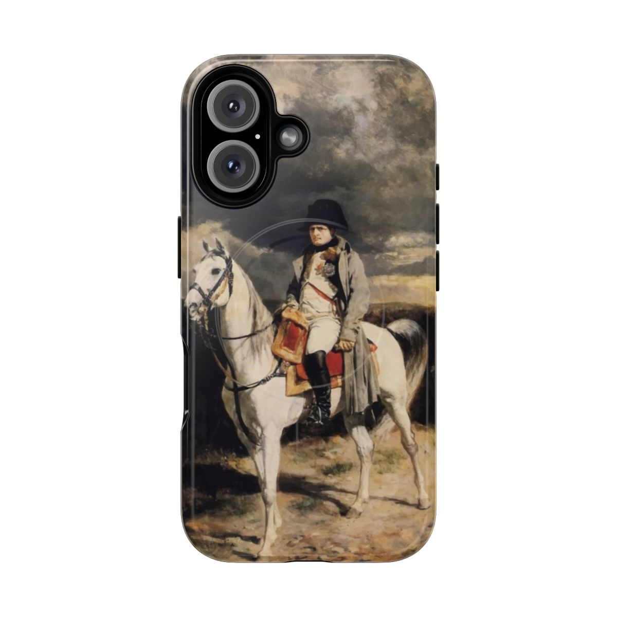 Magnetic tough phone case with image of Napoleon Bonaparte riding a horse