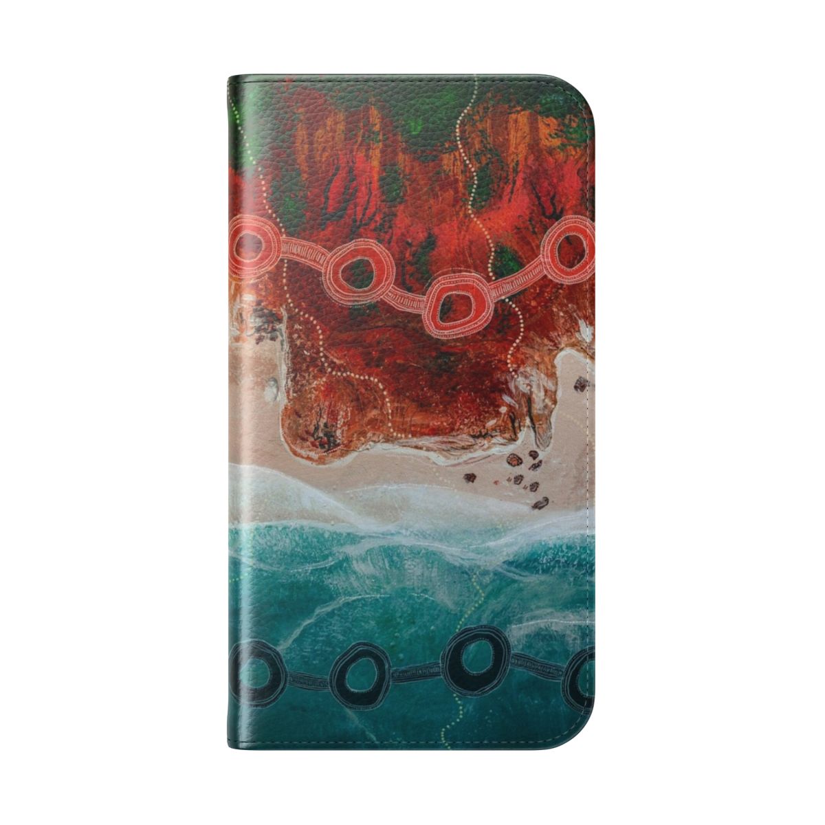 Aboriginal art design on a flip cover phone case - Folded Back