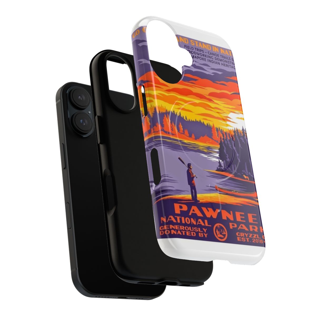 Pawnee National Park themed magnetic tough phone case - Layers