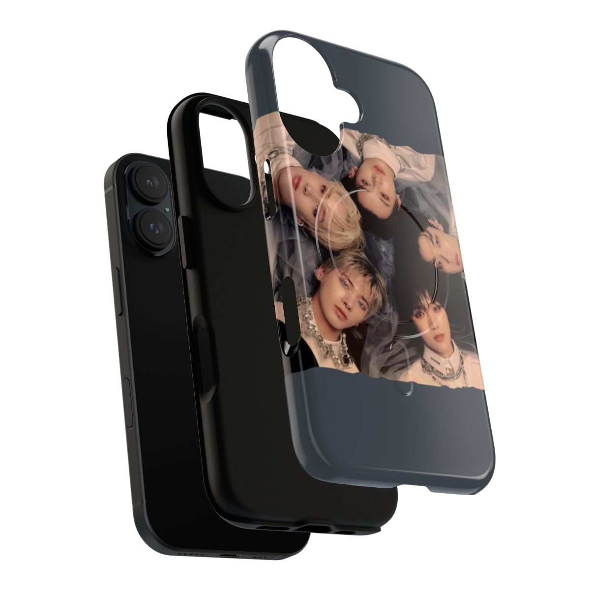 Stylish magnetic phone case featuring the TXT members - Layers