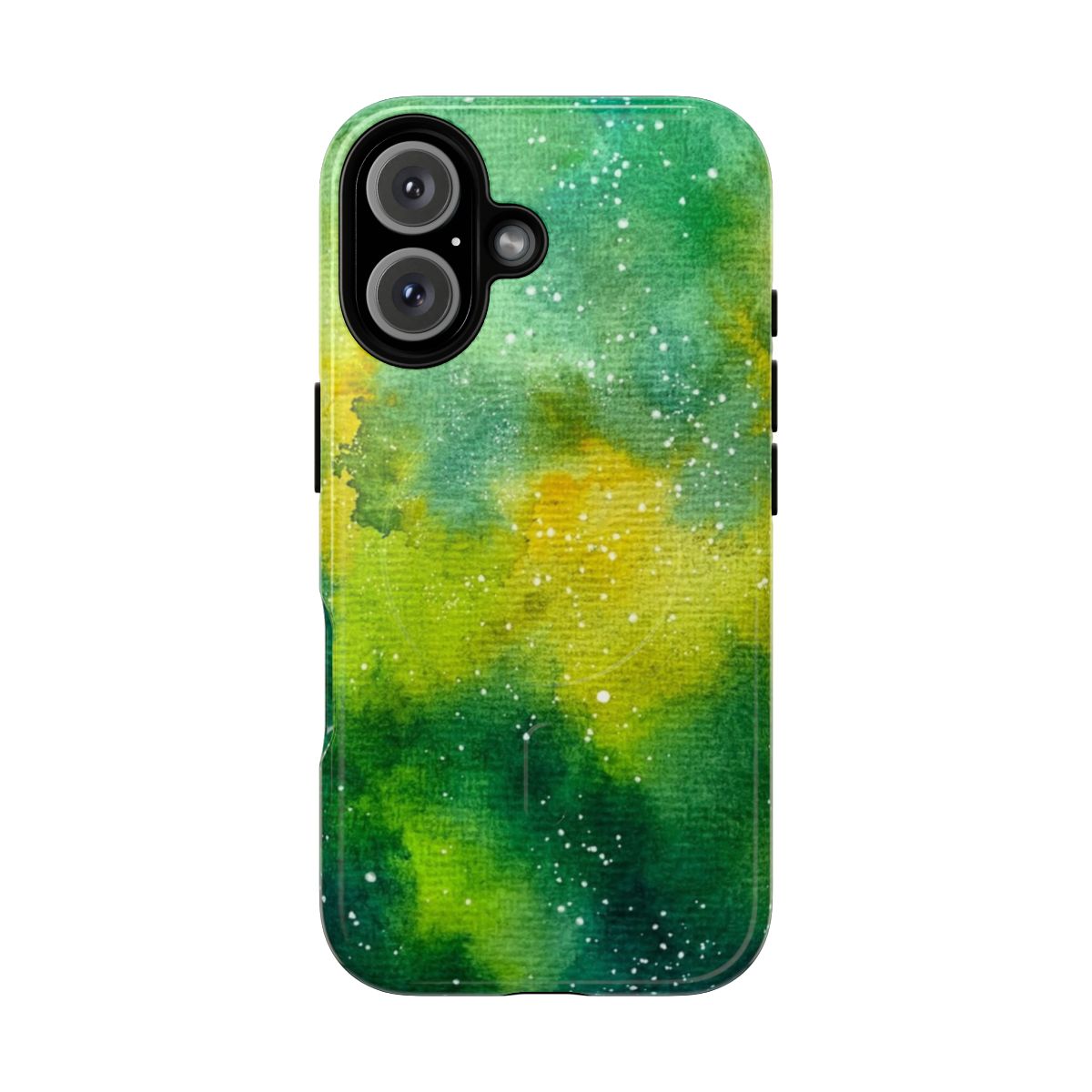 Green galaxy abstract watercolor painting phone case