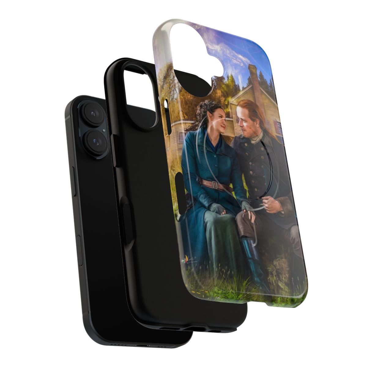 Magnetic tough phone case featuring a scenic ridge landscape design - Layers