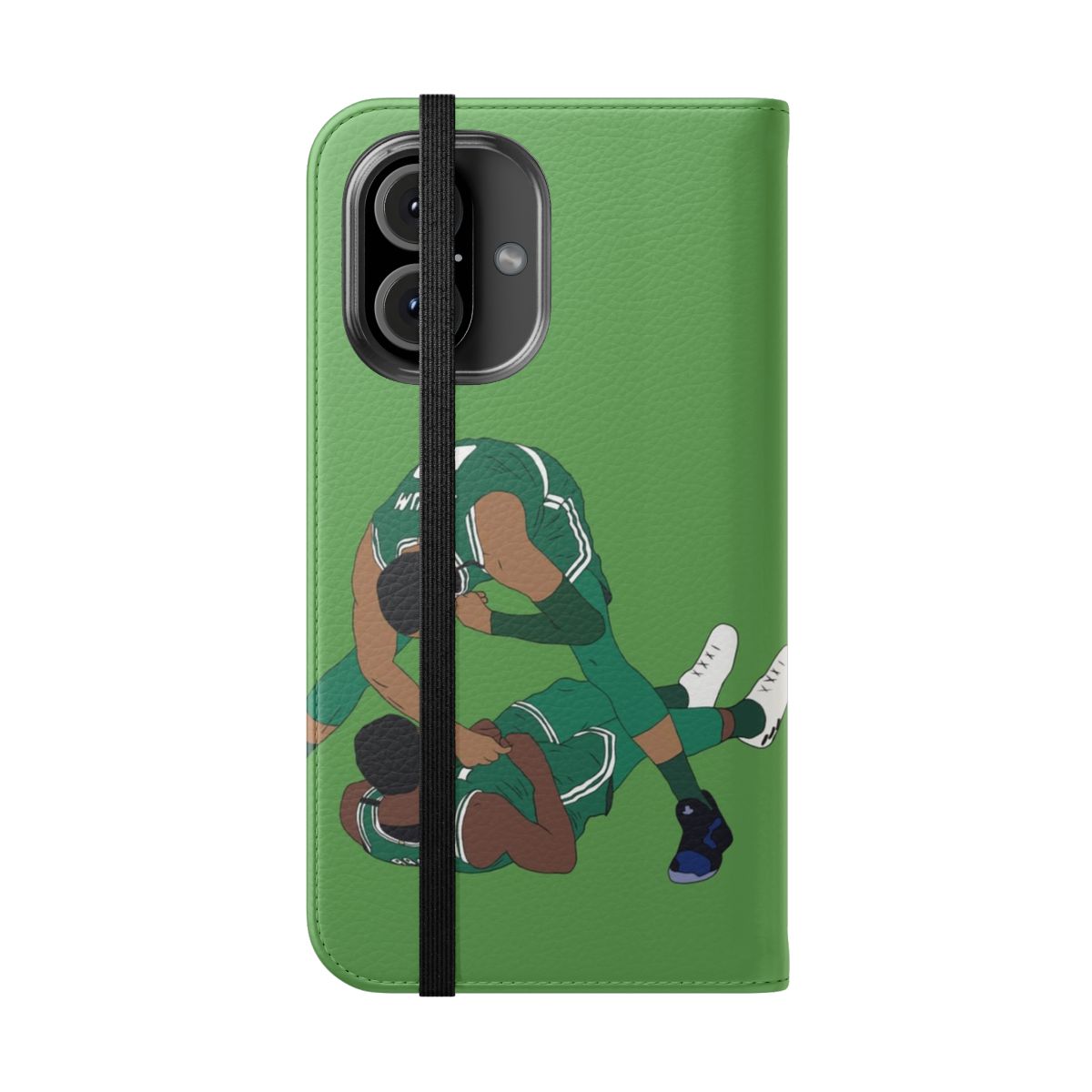 Flip cover phone case featuring Jaylen Brown and Jayson Tatum of the Boston Celtics - Folded Front