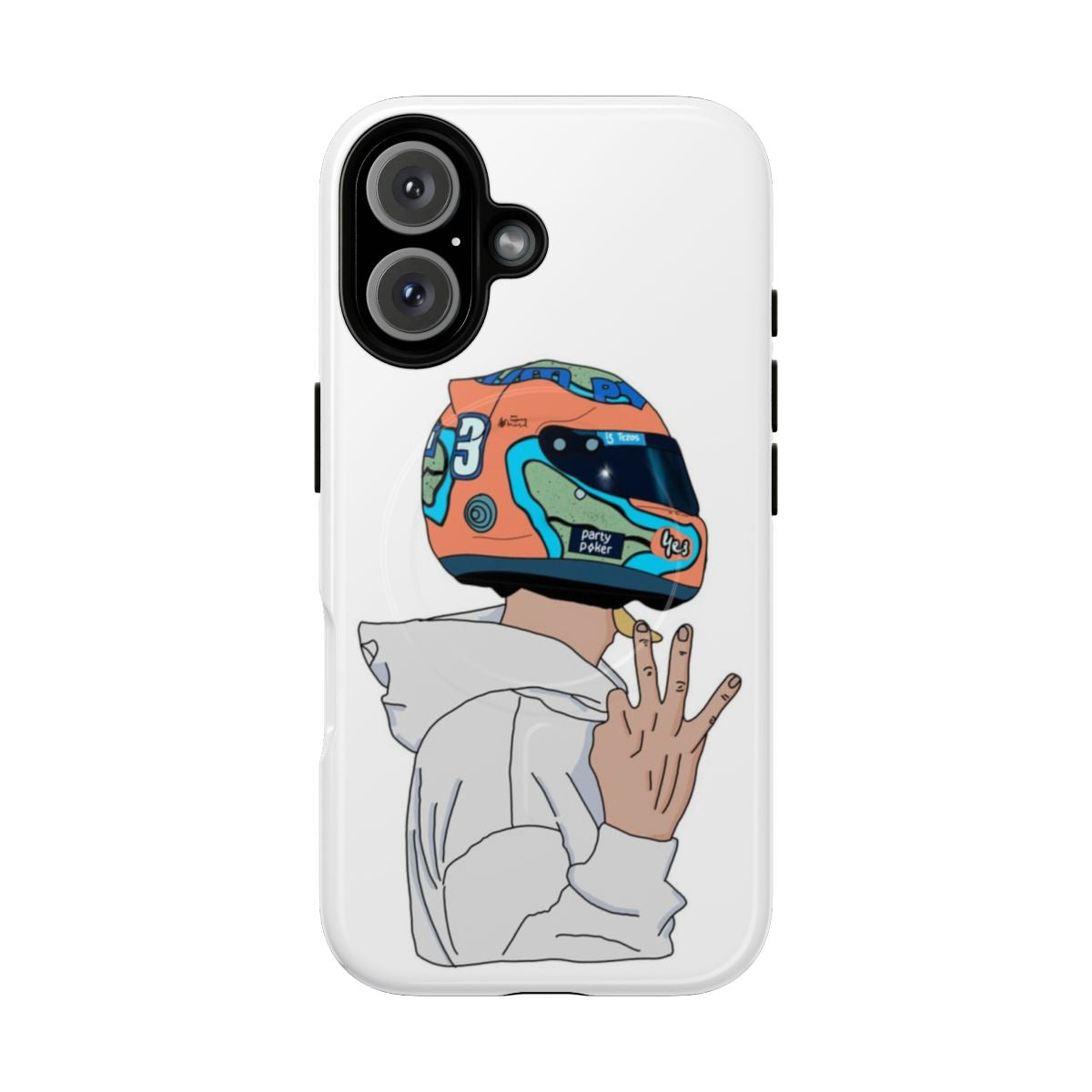 Magnetic tough phone case featuring Daniel Ricciardo's race car number 3 design