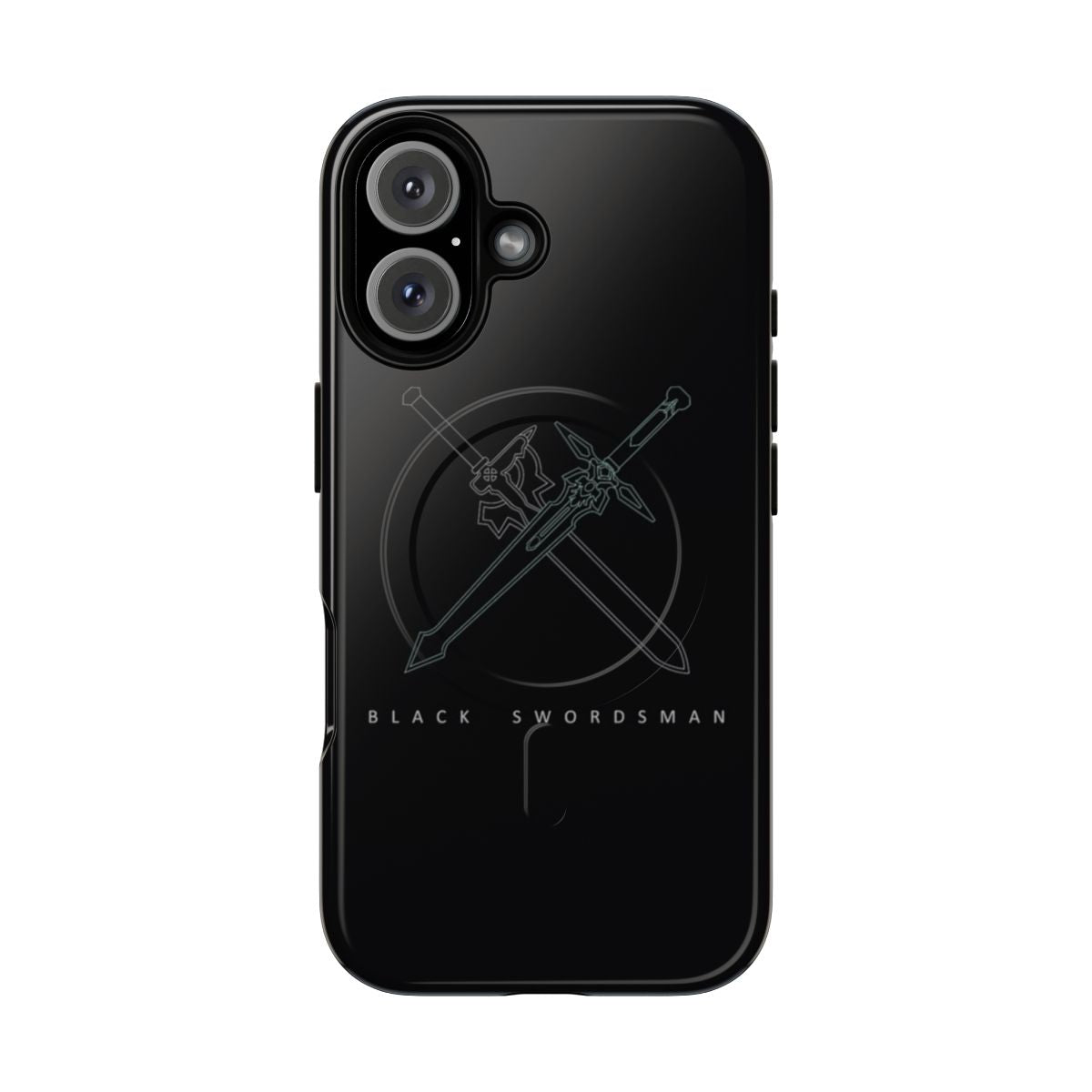 Magnetic tough phone case with Elucidator and Dark Repulser sword design from Sword Art Online