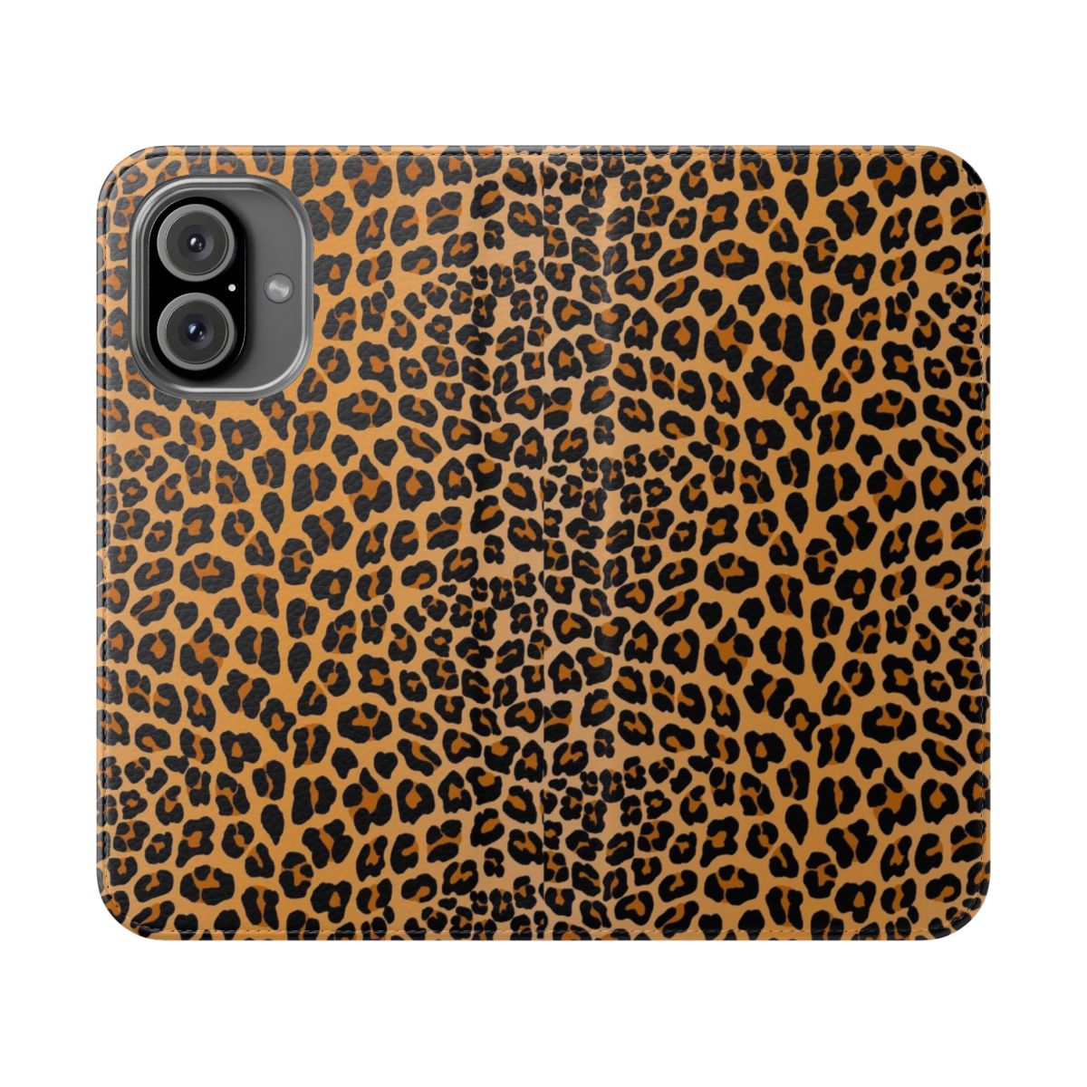 Leopard print flip cover phone case for smartphones