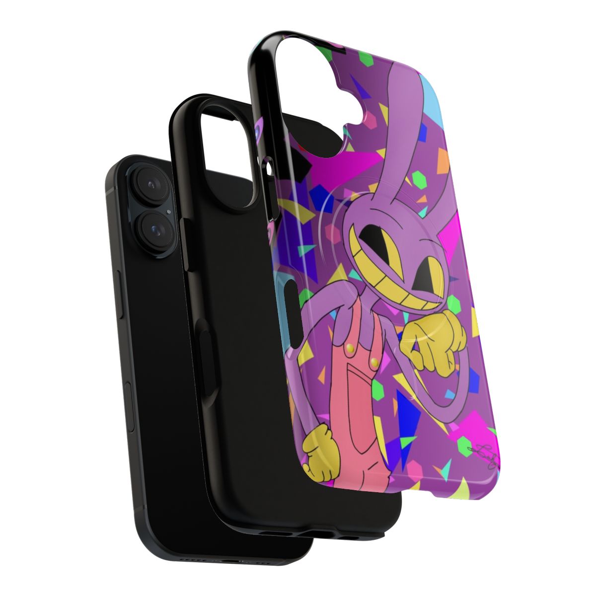 Jax the Amazing Digital Circus-inspired phone case with a vibrant, abstract design - Layers