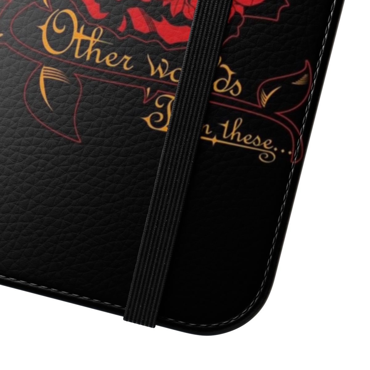 Multiverse-Inspired Dark Tower Flip Cover Phone Case featuring characters and elements from the Stephen King fantasy series - Close Up