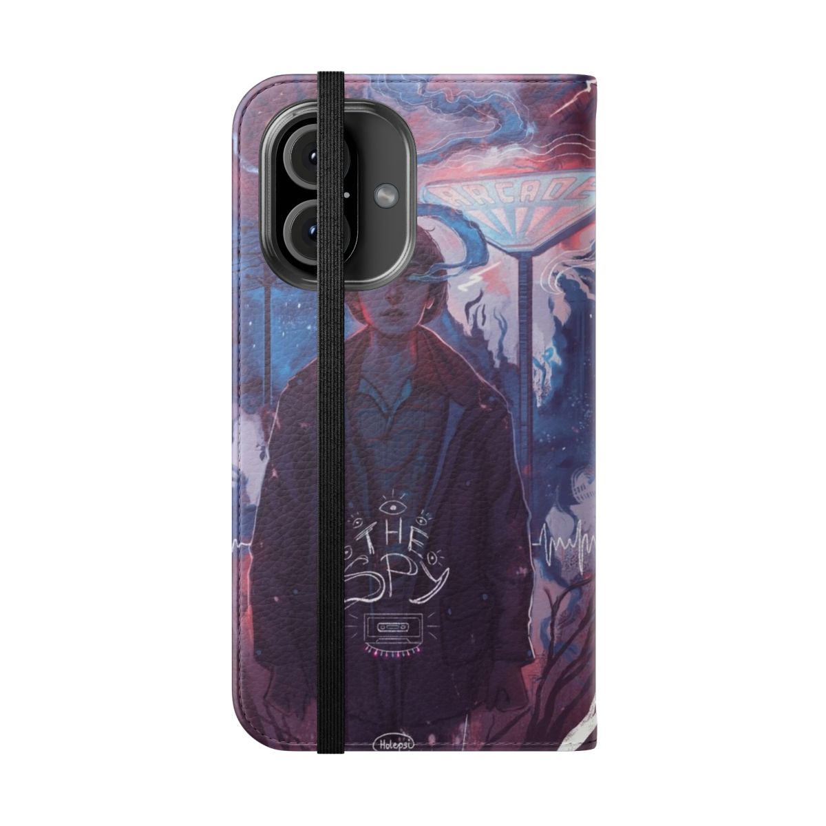 Stranger Things-themed flip cover phone case featuring the character Will Byers - Folded Front