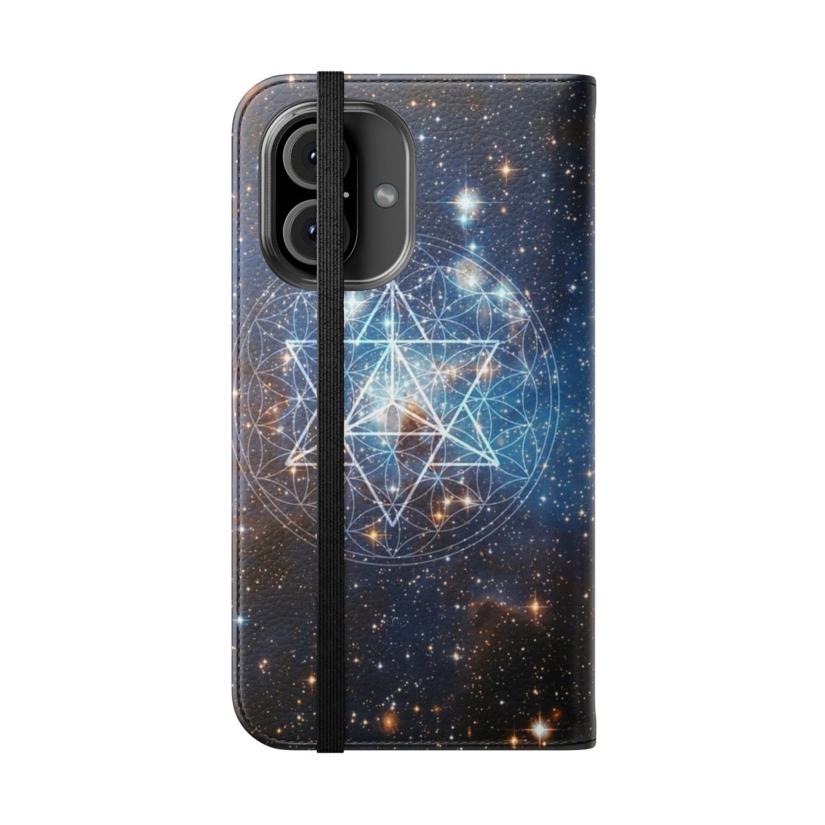 Merkaba in Flower of Life design phone case - Folded Front