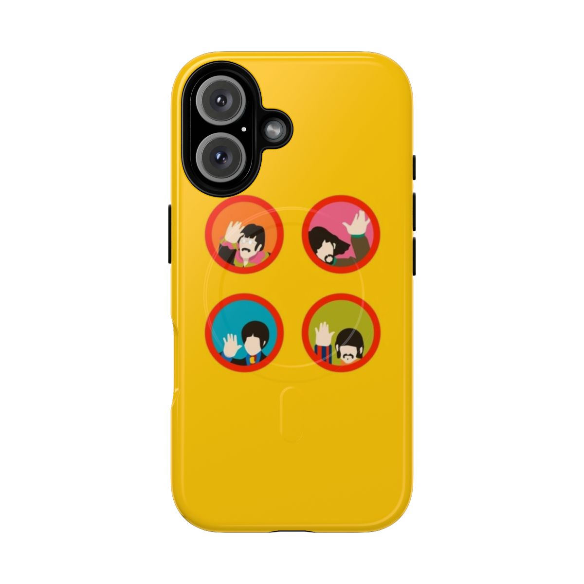 Vibrant yellow submarine design on a durable magnetic phone case