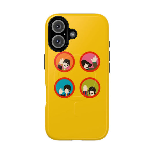 Vibrant yellow submarine design on a durable magnetic phone case