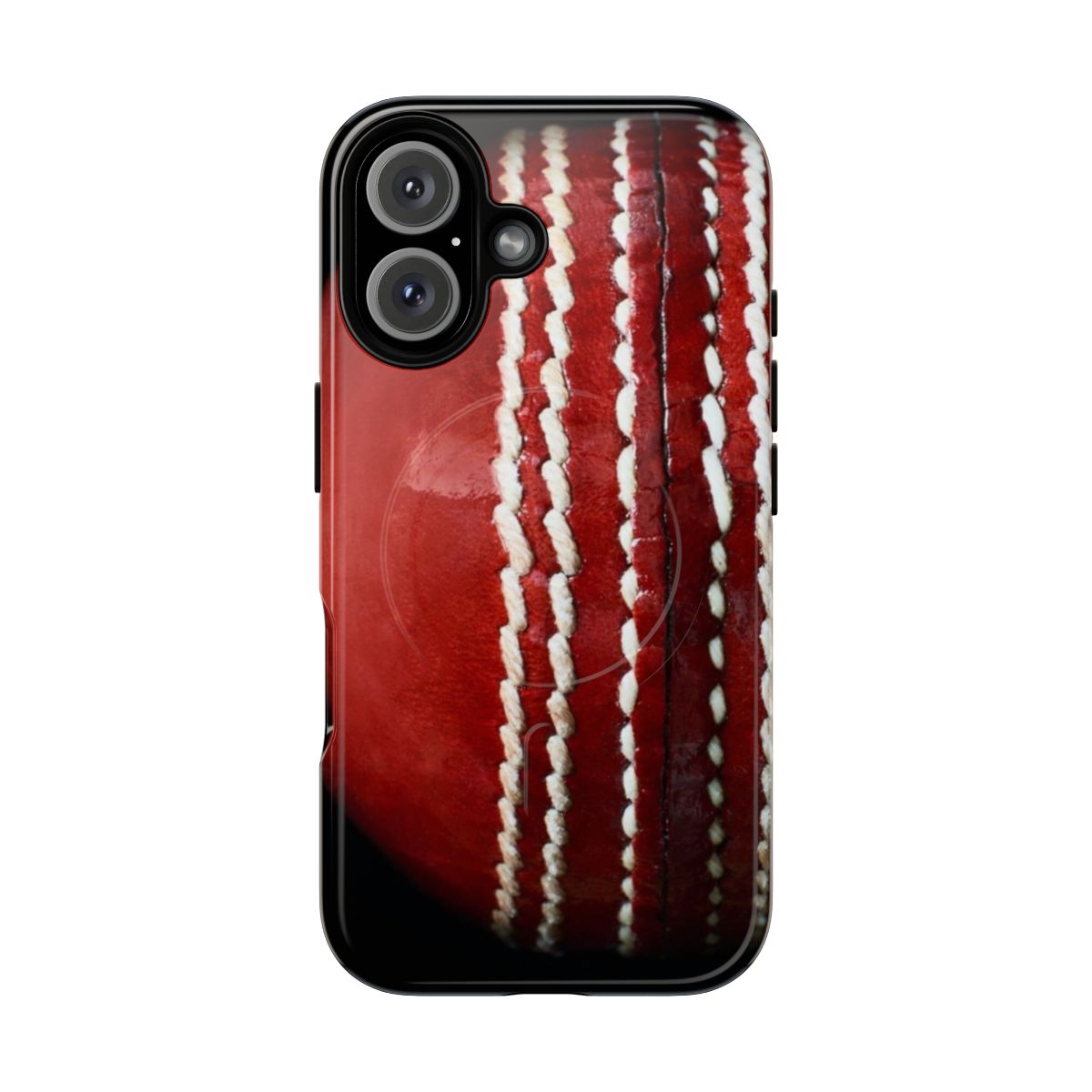 Cricket ball phone case with magnetic tough design