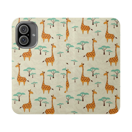 Giraffes Flip Phone Case Cover with Nature Inspired Design