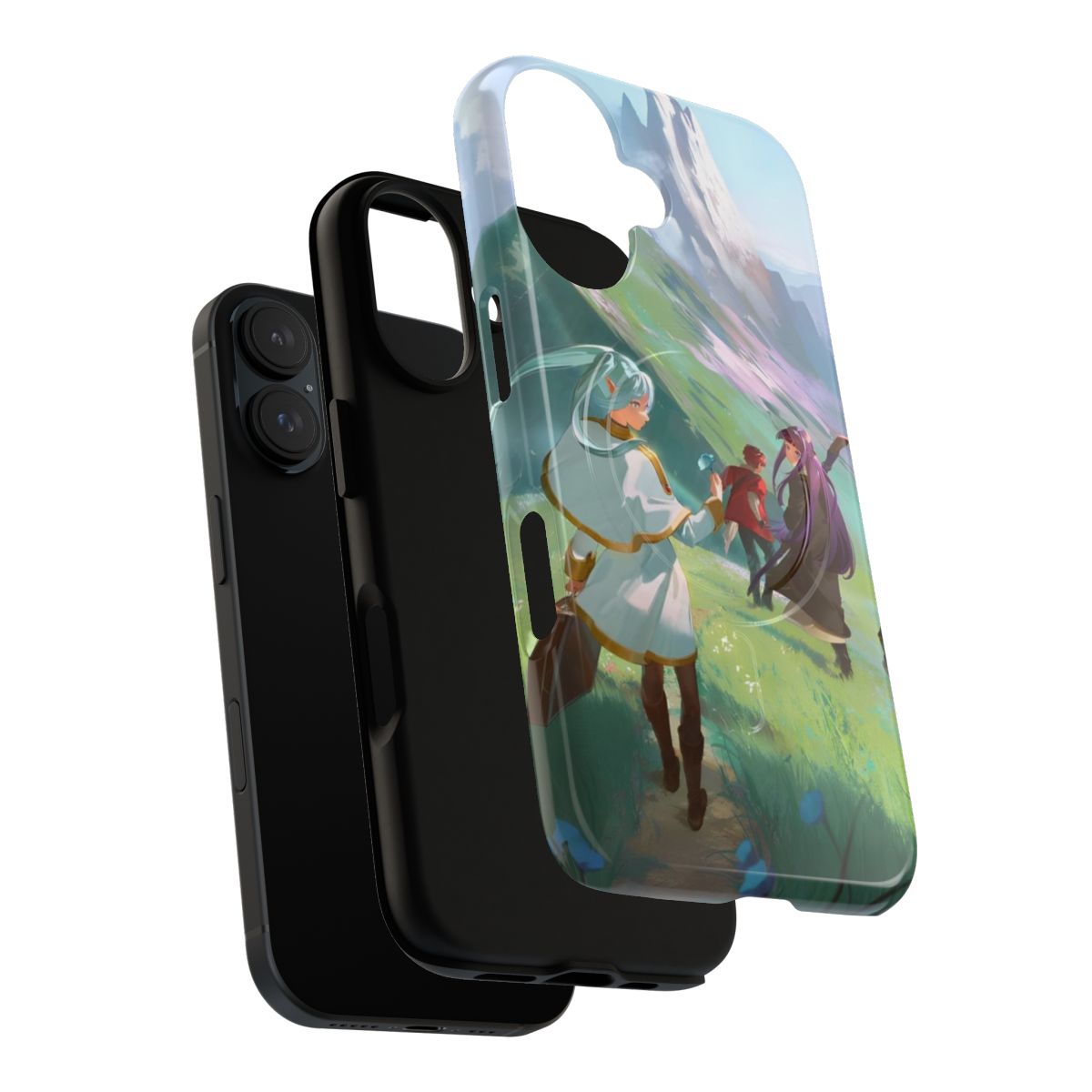 Durable and stylish phone case featuring characters from the anime and manga series Sousou no Frieren. - Layers