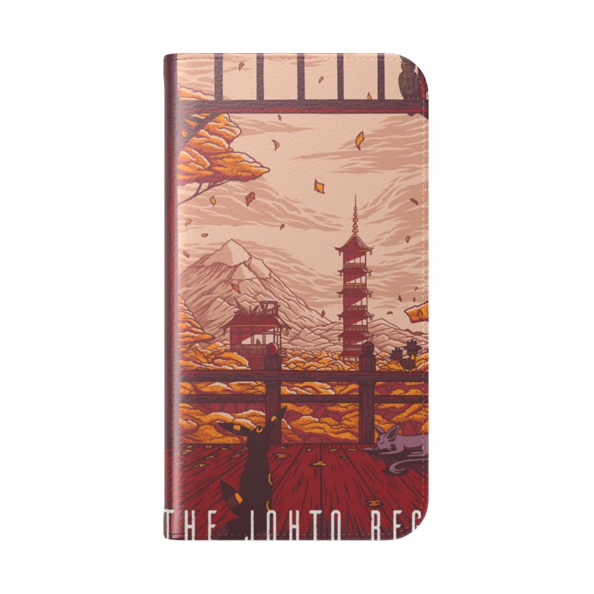 Johto-themed flip cover phone case for smartphones - Folded Back