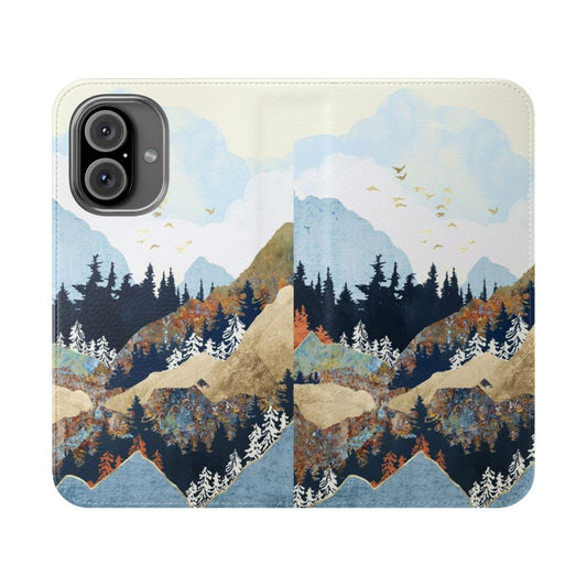 Colorful abstract nature landscape on a modern flip phone case