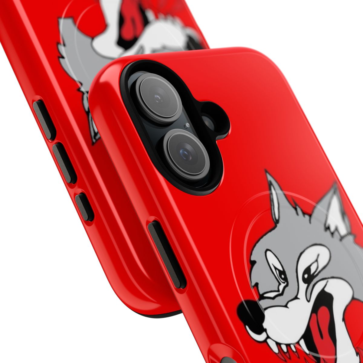 Sudbury Wolves inspired magnetic tough phone case with hockey graphic - Detail