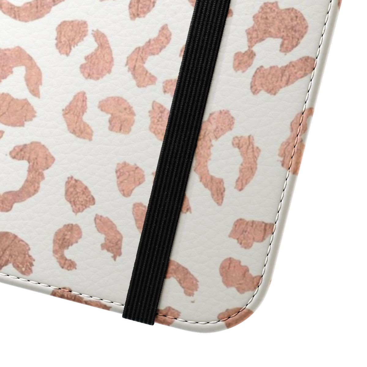 Stylish faux rose gold glitter ombre leopard print flip phone case - Close Up