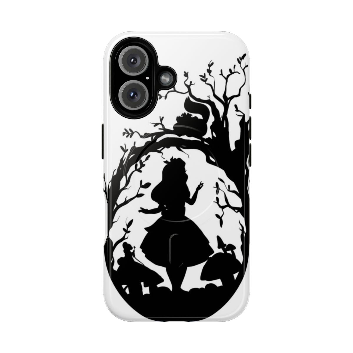 Silhouette of the Cheshire Cat from Alice in Wonderland on a magnetic tough phone case