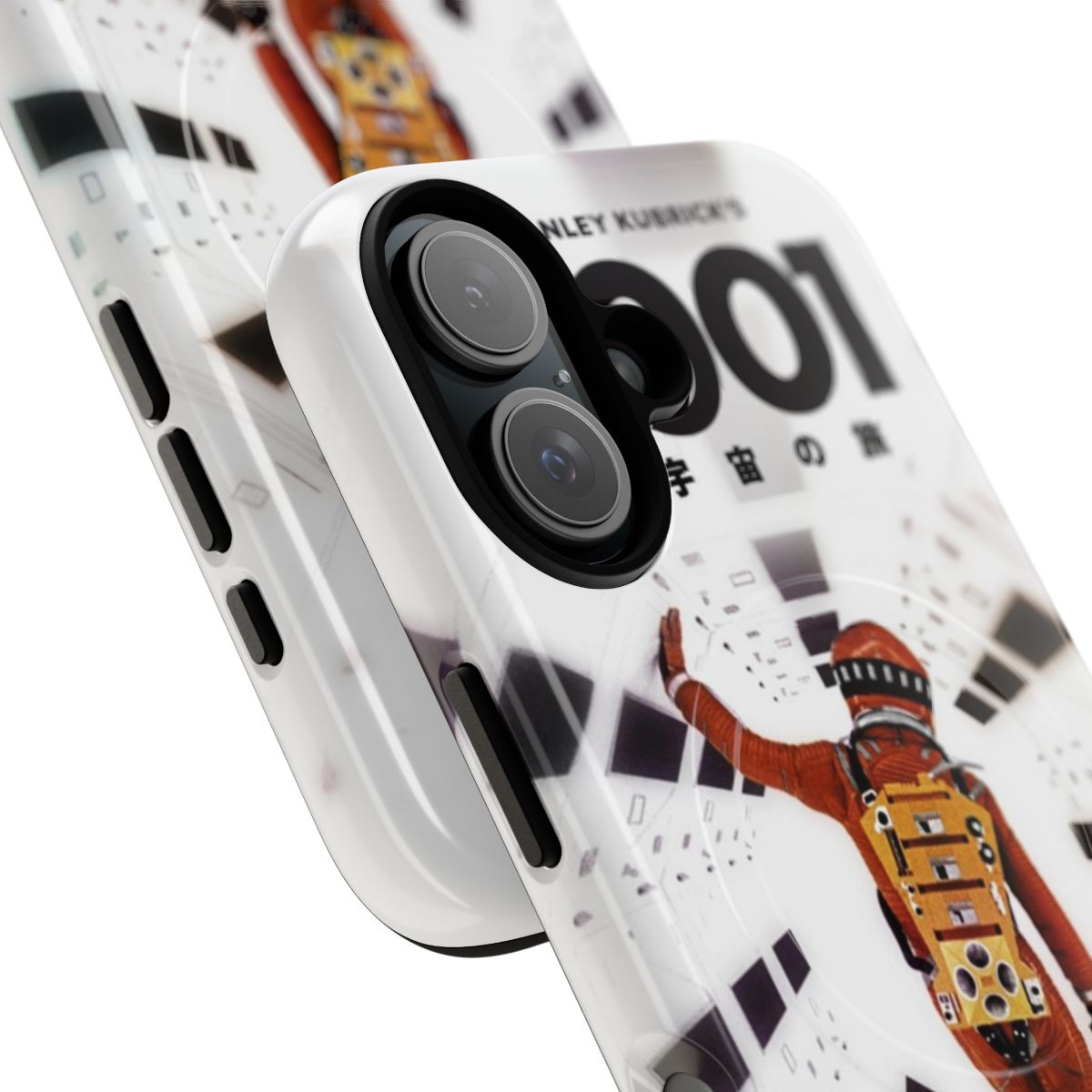 Retro space adventure-themed magnetic tough phone case with classic sci-fi imagery - Detail