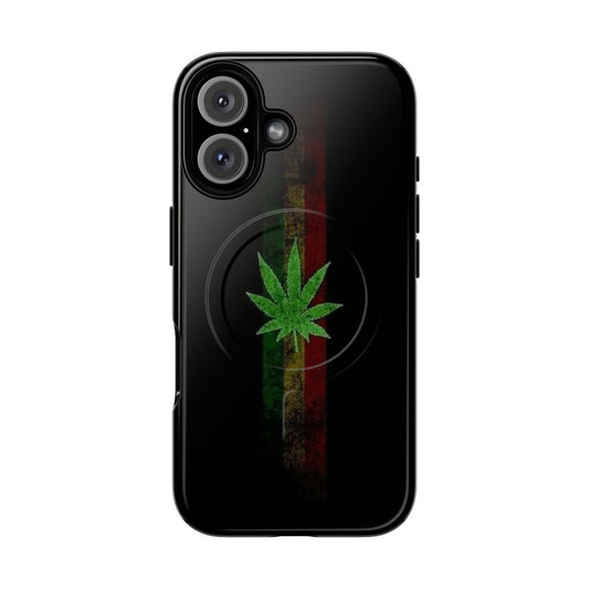 Dark and moody magnetic phone case with weed design