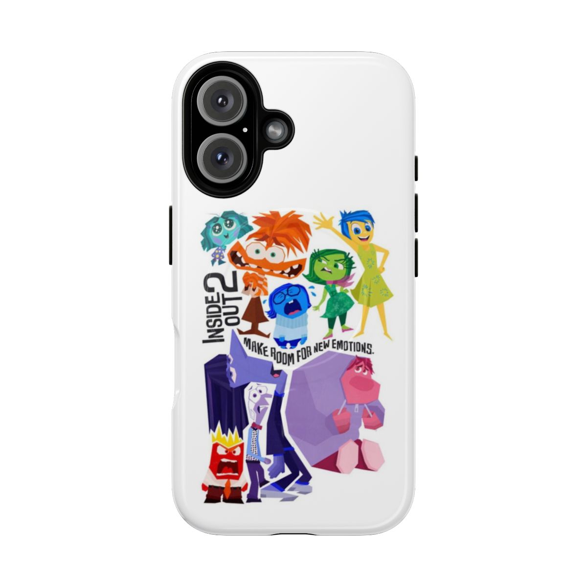 Cartoon characters from the movie "Inside Out" on a durable, magnetic phone case