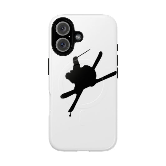 Rugged phone case with skiing and snowboarding graphics