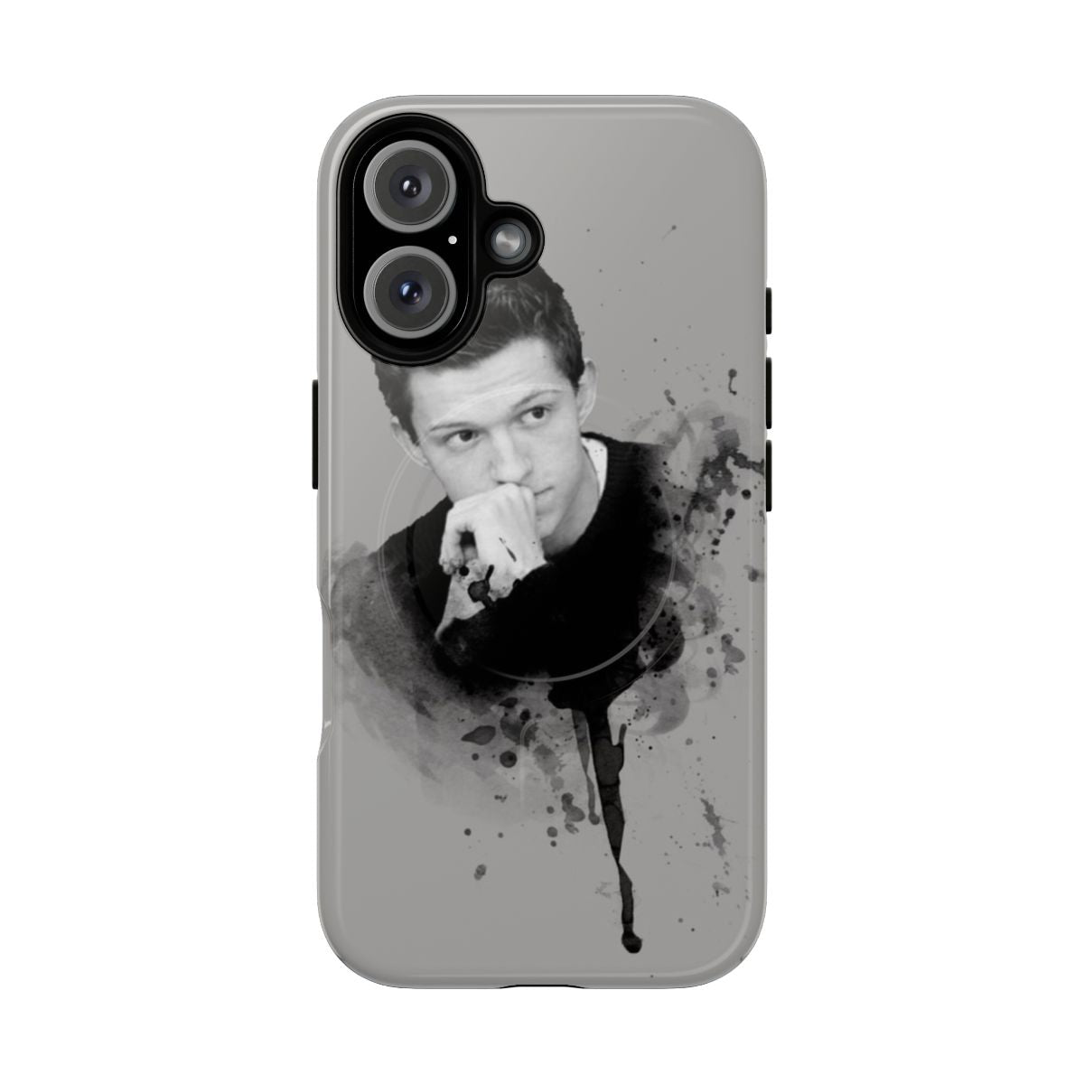 Magnetic tough phone case featuring Tom Holland's image