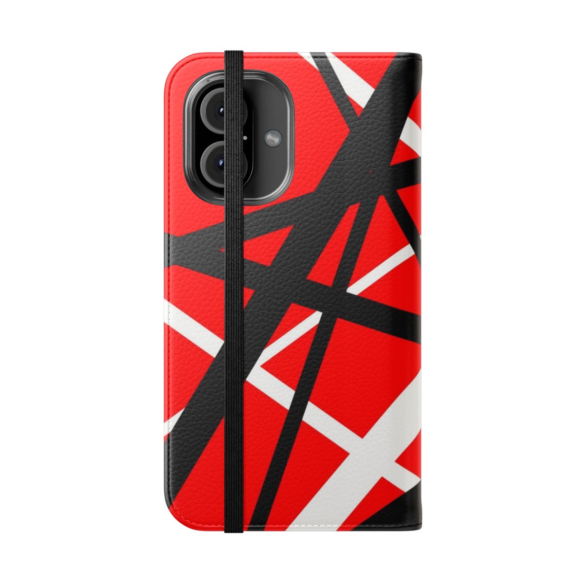 Flip cover phone case with Van Halen-inspired design - Folded Front