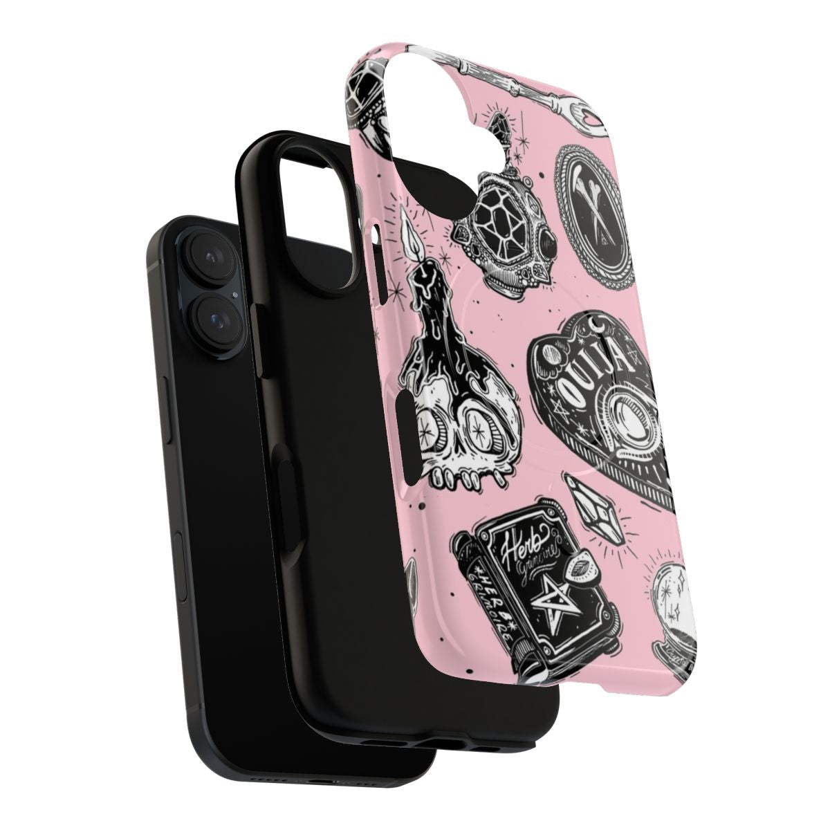 Spooky and stylish witchy phone case with doodle pattern - Layers