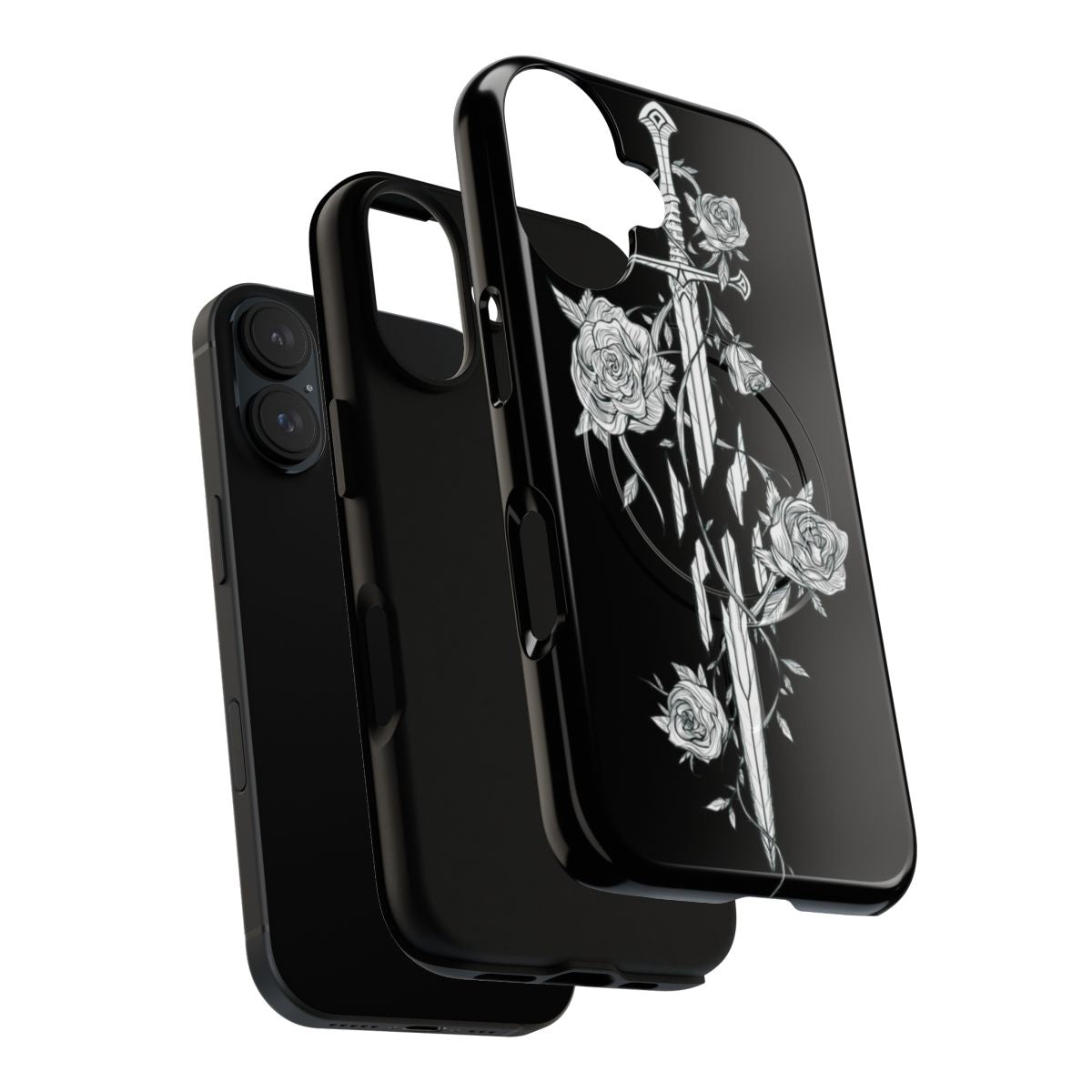 Magnetic tough phone case featuring lineart design of the Broken Sword from the Lord of the Rings universe - Layers