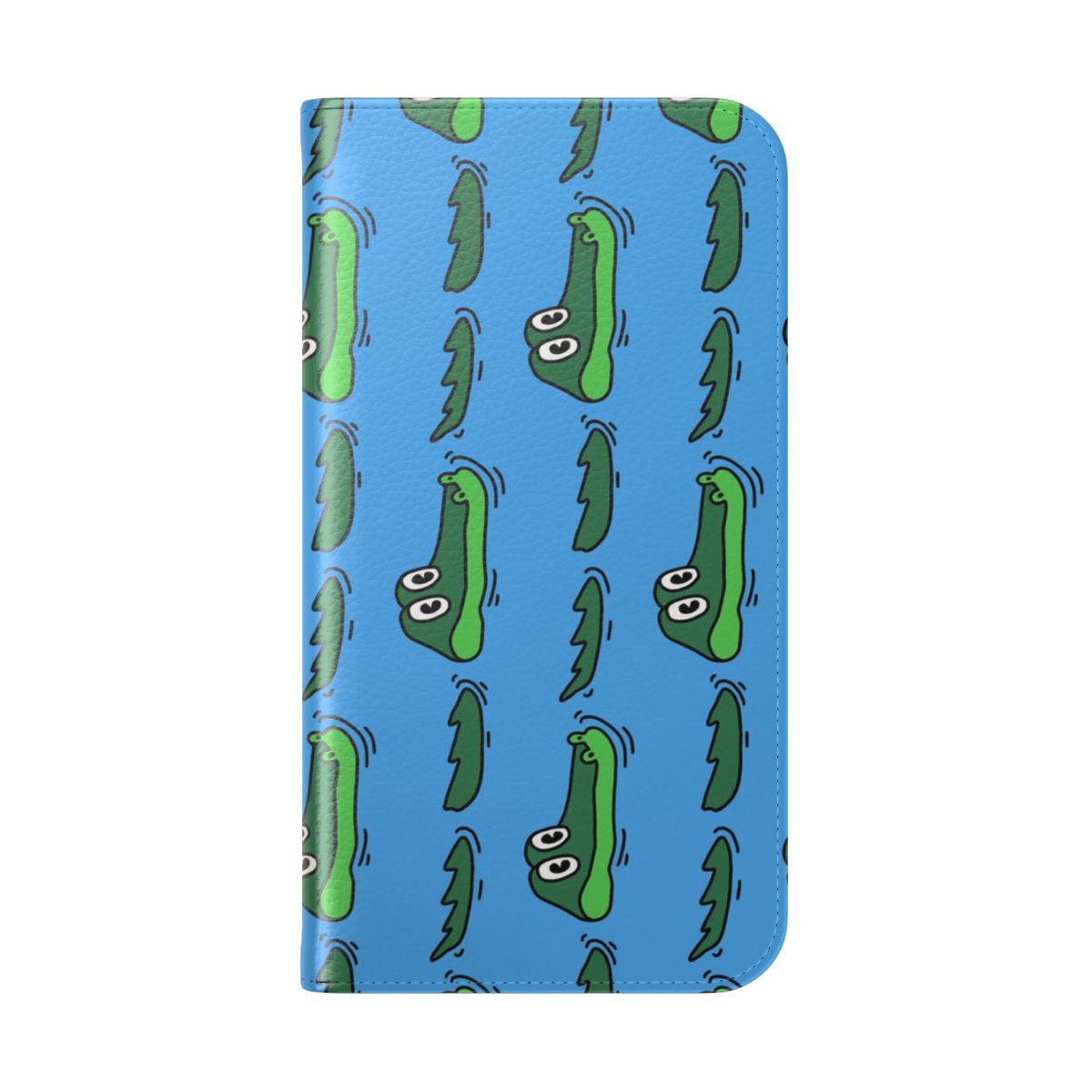 Gator-themed flip phone case with King Gizzard-inspired design - Folded Back