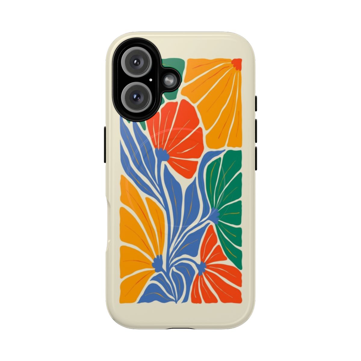 Vibrant abstract floral phone case inspired by the art of Henri Matisse