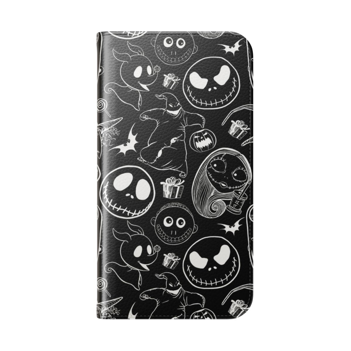 Nightmare Before Christmas inspired phone case cover with Jack, Sally, and other characters - Folded Back