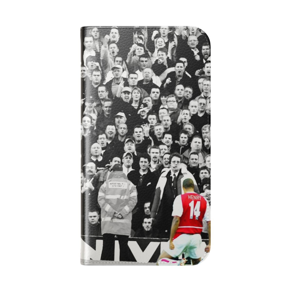 Sleek phone case featuring the iconic image of football legend Thierry Henry - Folded Back