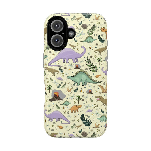 Colorful magnetic tough phone cases with various dinosaur designs