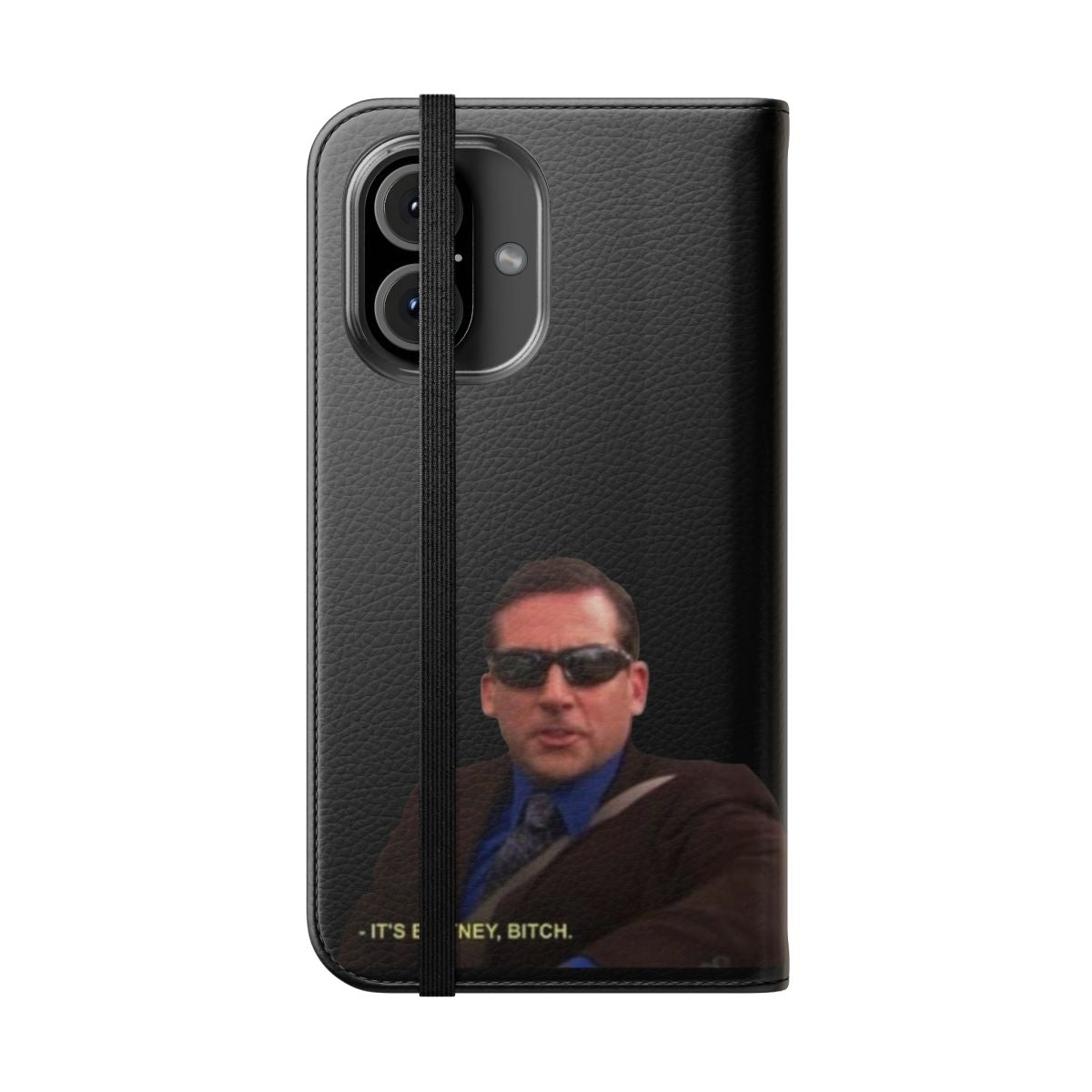 The Office-Inspired Flip Cover Phone Case with Michael Scott and Britney Spears Meme - Folded Front