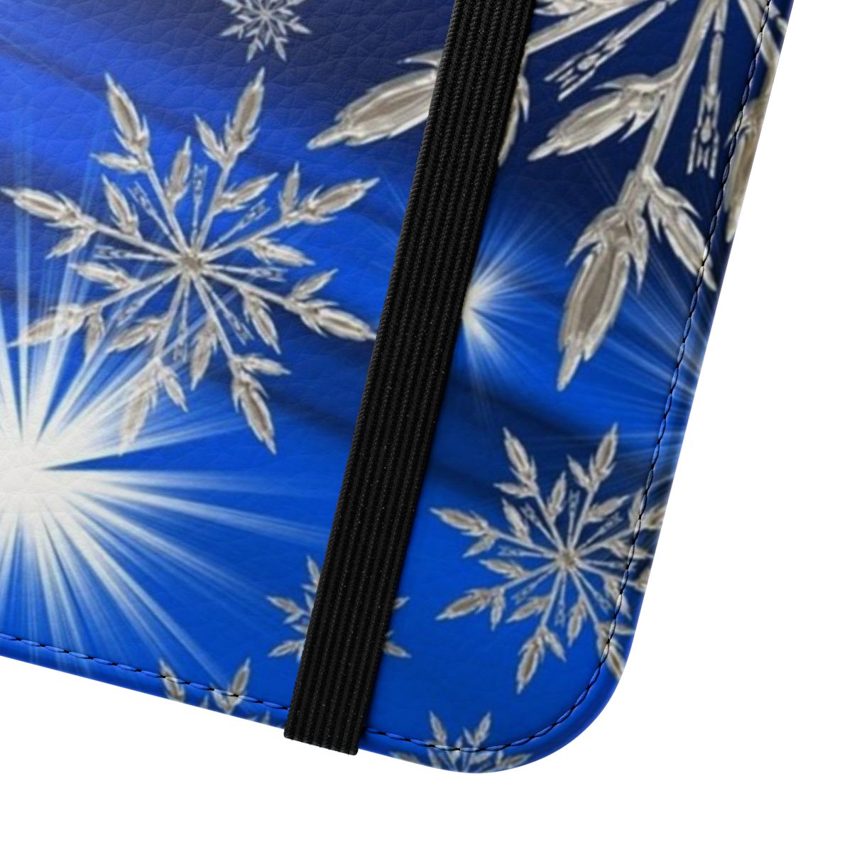 Snowflake pattern phone case cover in winter and holiday design - Close Up