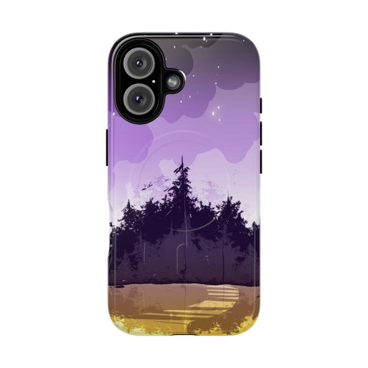 Nonbinary pride forest design on a durable magnetic phone case