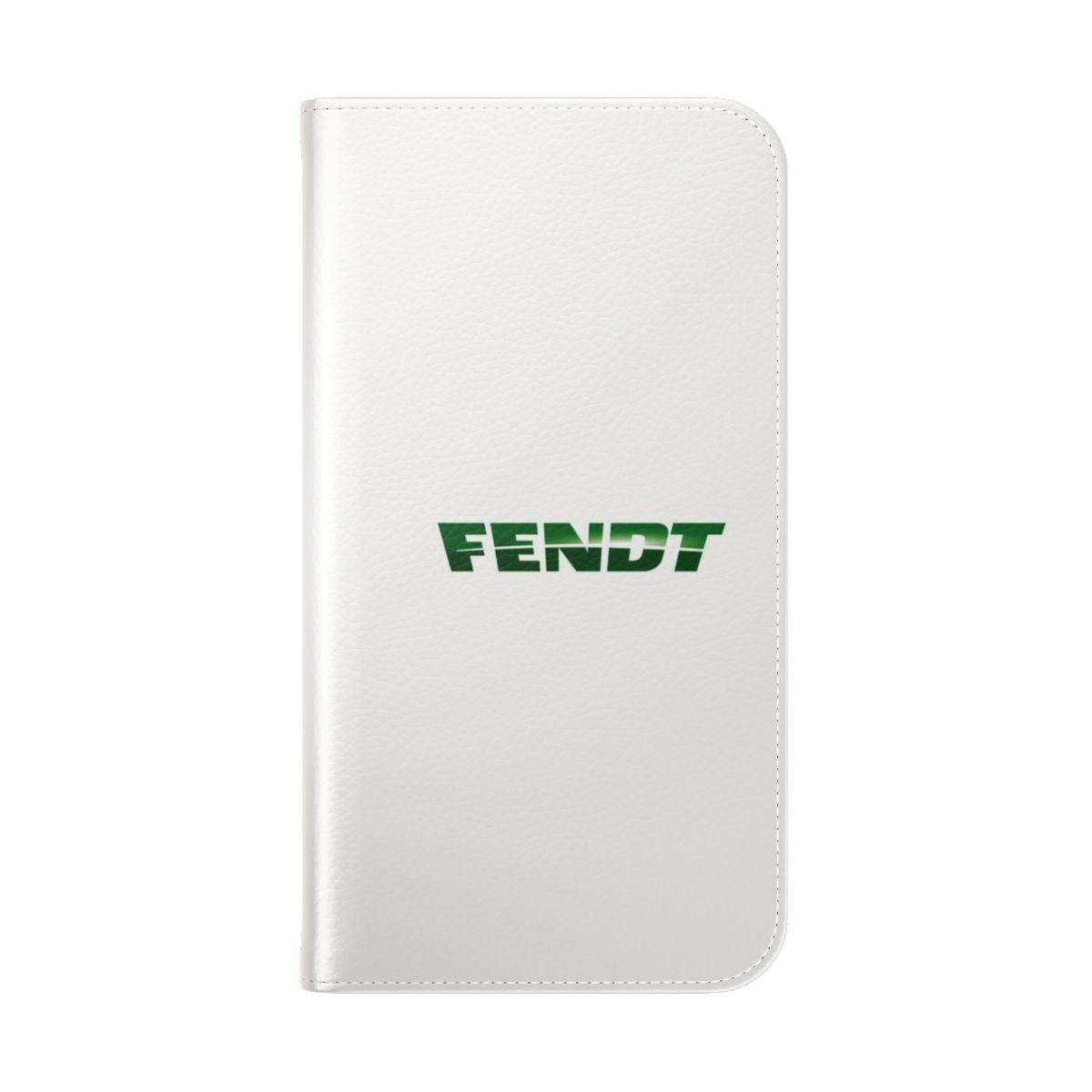 Fendt-inspired phone case with protective flip cover for tractor and farm equipment enthusiasts - Folded Back