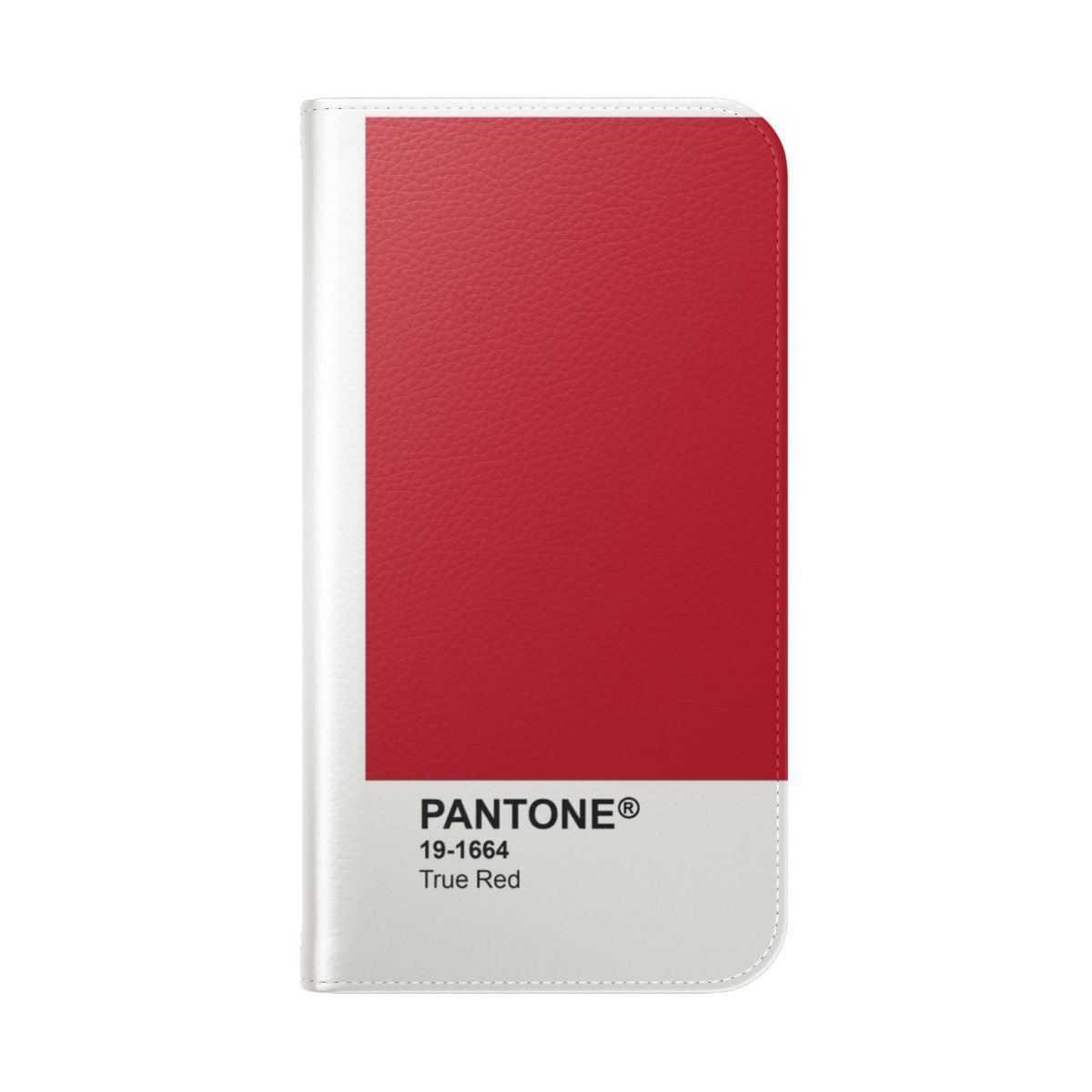 Pantone Universe inspired flip cover phone case in the True Red 19-1664 color - Folded Back