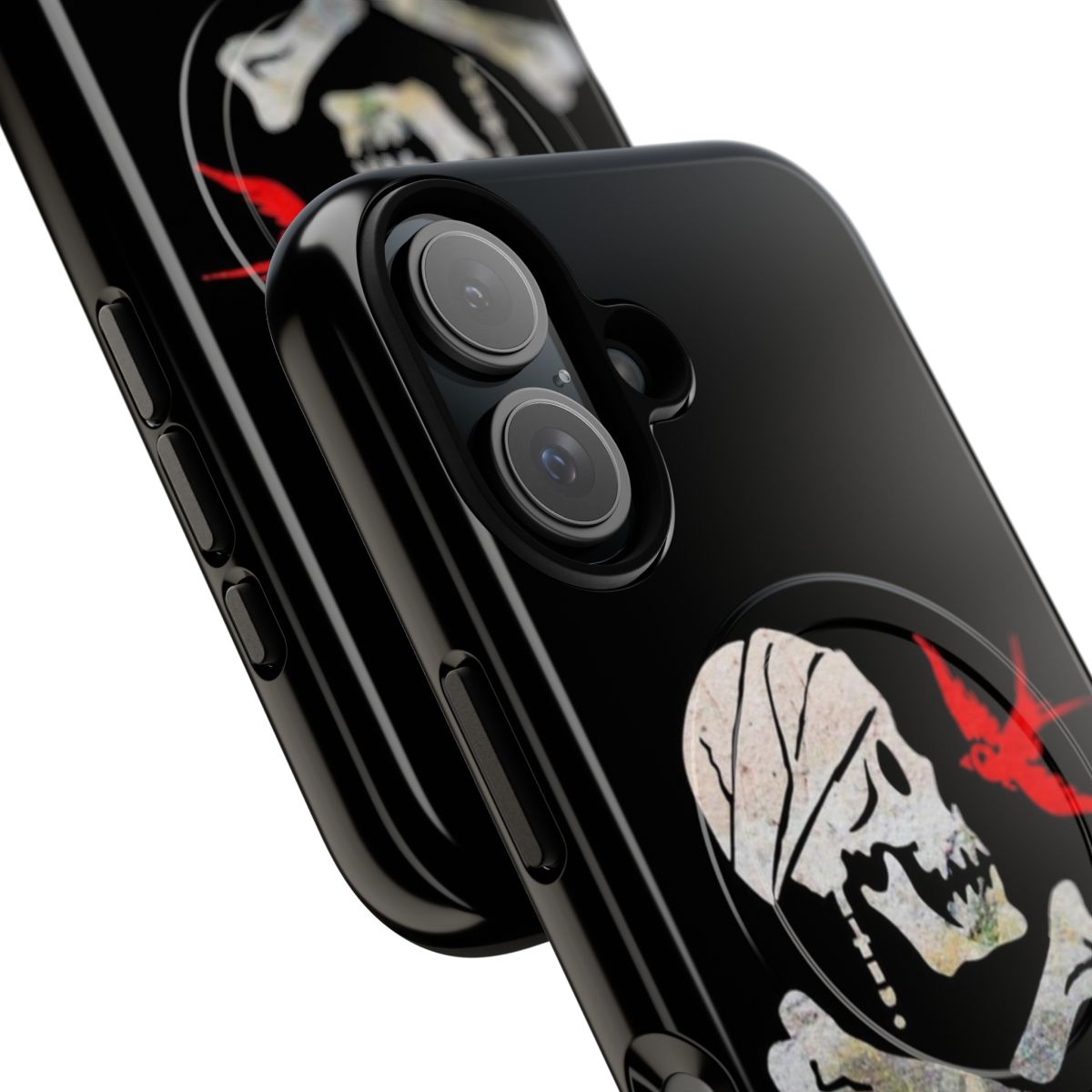 Pirate-themed phone case with Jolly Roger skull and flag design - Detail