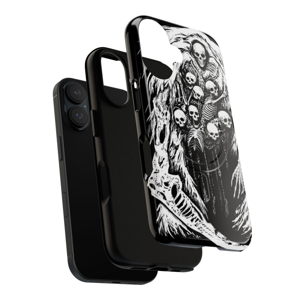 Dark Souls-inspired phone case featuring the Gravelord Nito and spooky skeleton designs - Layers