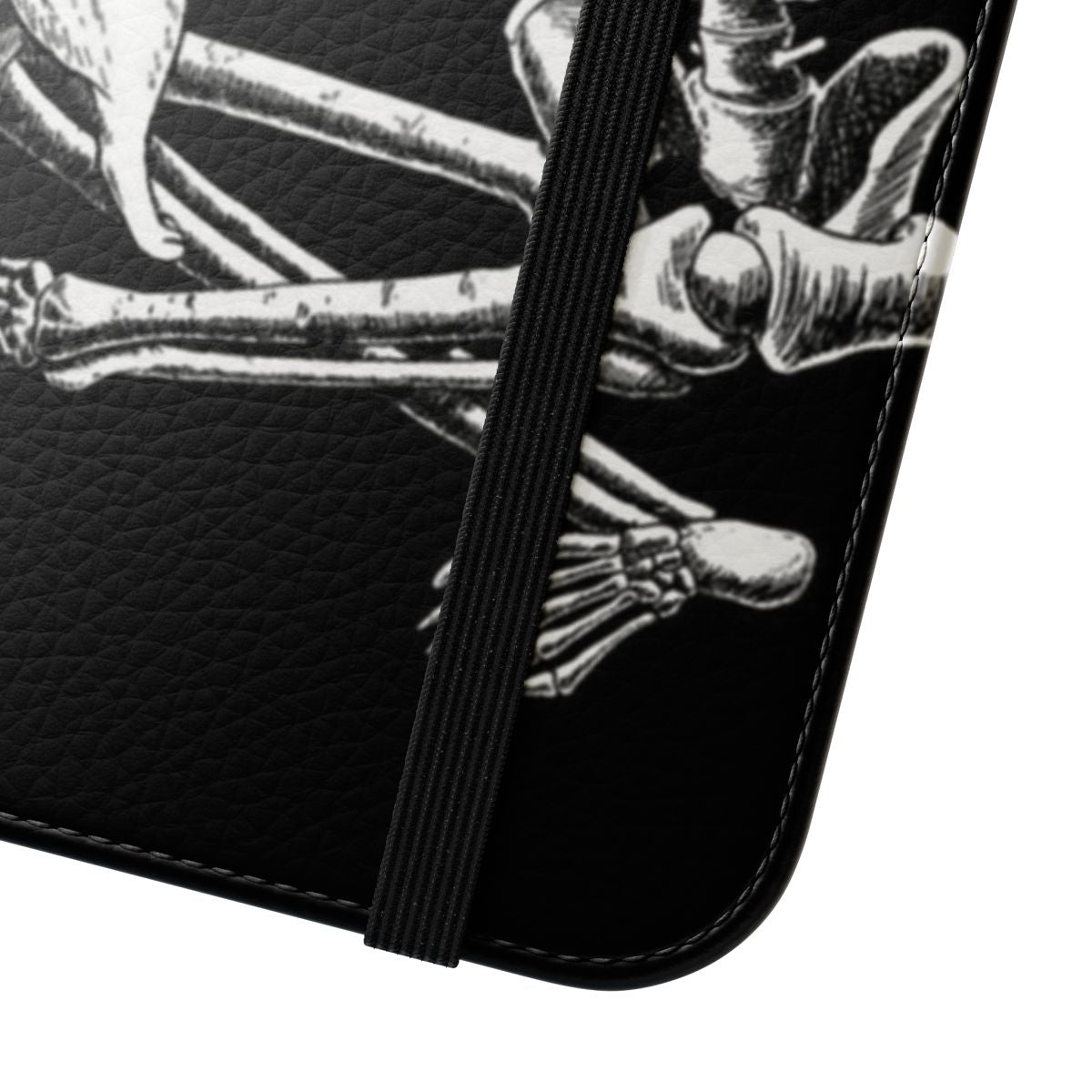 Skeleton and cat design flip cover phone case - Close Up