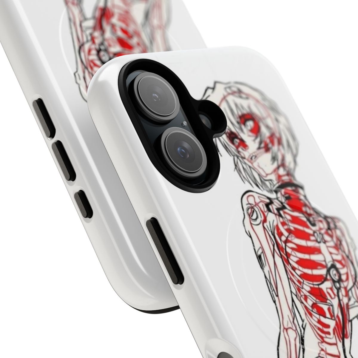 Rei Ayanami-inspired phone case with x-ray design and magnetic feature - Detail