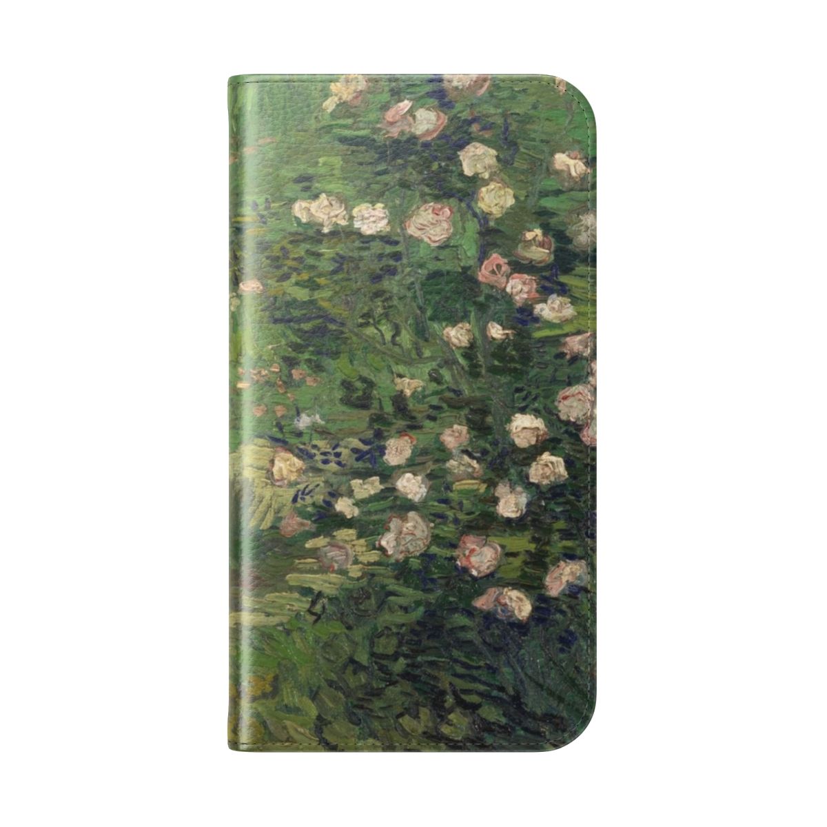 Artistic phone case featuring Vincent van Gogh's famous Roses painting - Folded Back