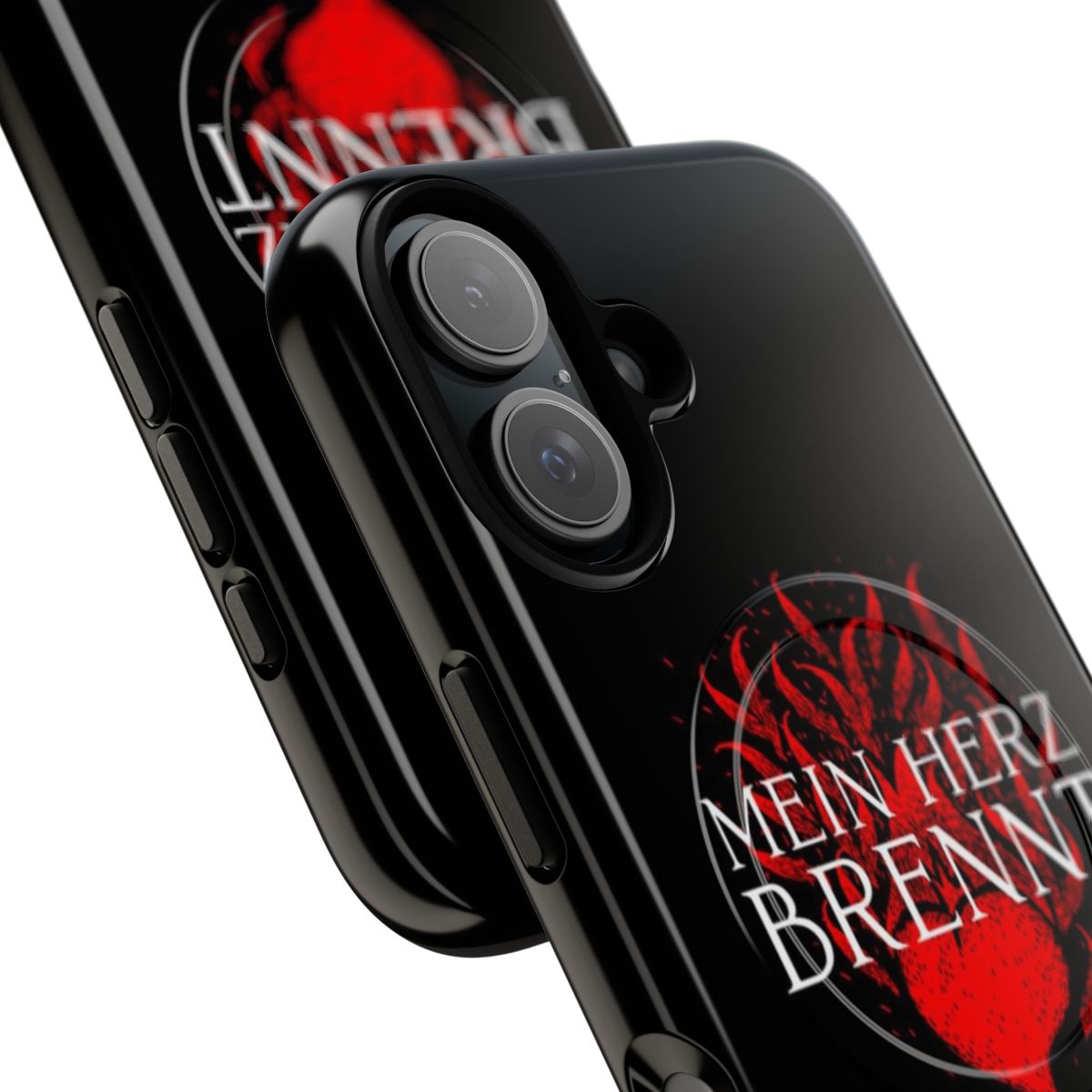 Magnetic tough phone case with "Mein Herz Brennt" design, perfect for Rammstein fans. - Detail