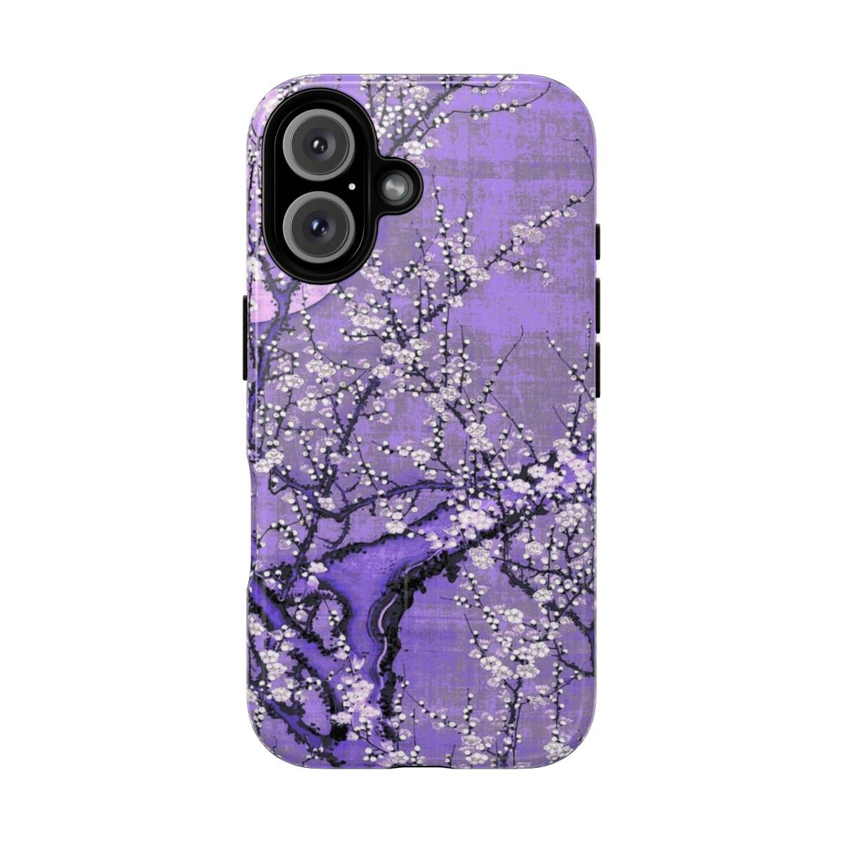 Melancholy cherry blossom floral print on a soft, protective phone case